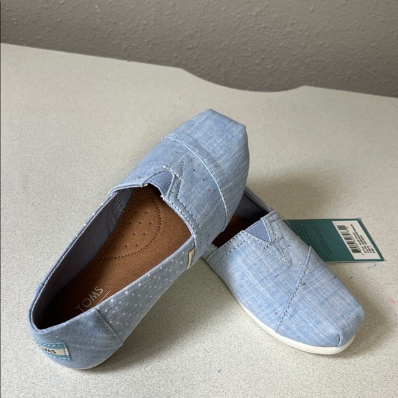 TOMS Light Blue Canvas Slip-On Loafers main image 4